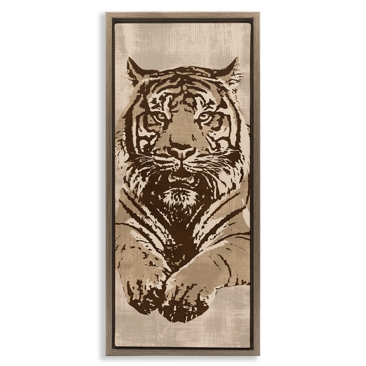 Stupell Industries Fierce Tiger Baring Teeth Framed Floater Canvas Wall Art Design by Andrew Cooper